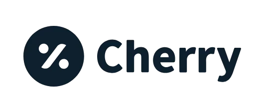 Logo for Cherry featuring a percent sign inside a dark circle next to the word “Cherry”.